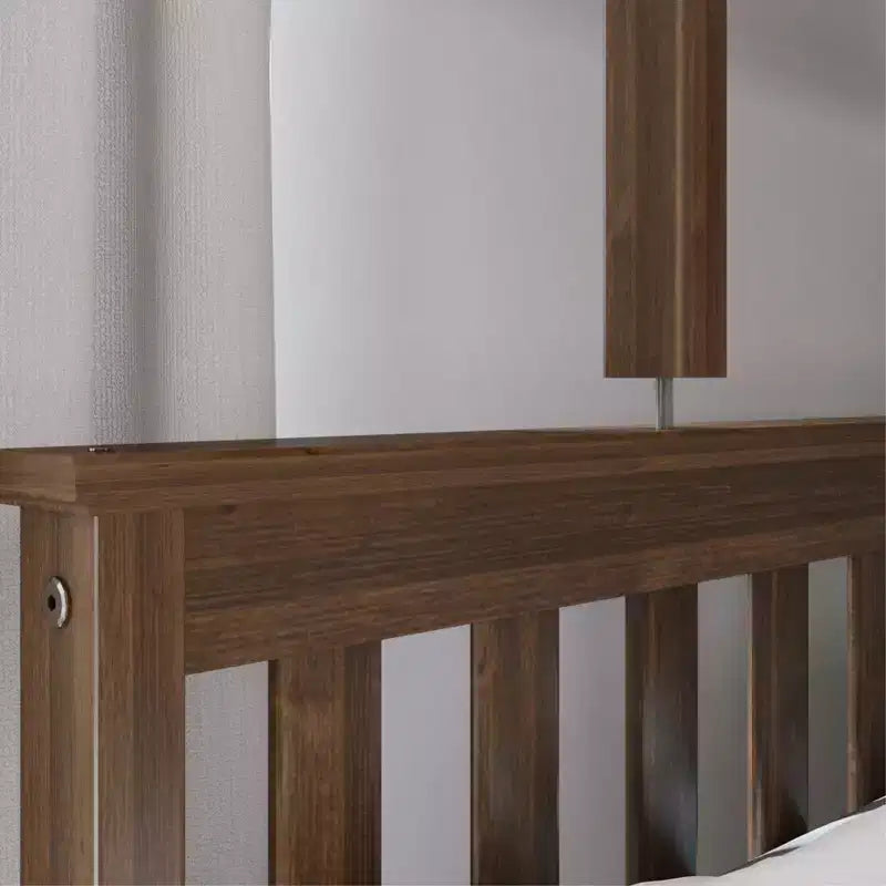 Letto a Castello in Legno Massello Max & Lily, una Piazza e Mezza con Letto Estraibile Contenitore e Scaletta per Bambini