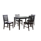 Set di 4 sedie da pranzo con schienale a doghe in legno massello, struttura robusta, design classico, facile montaggio
