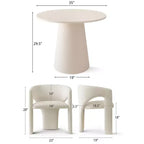 Set Tavolo da Pranzo Piccolo per 2, Sedie Imbottite Beige, Tavolo da Pranzo Rotondo con Piedistallo, Mobili da Cucina Moderni e Compatti-Panipeachy
