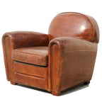 Poltrona Club Paris in vera pelle Pasargad Home, marrone