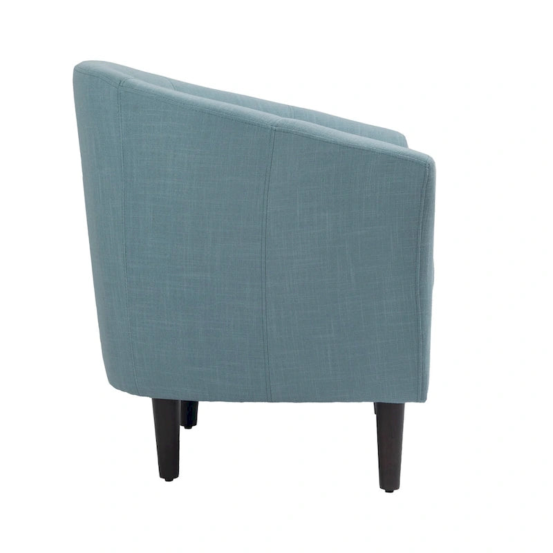 Set di 2 Poltrone Club con Braccioli in Lino a Botte Moderne