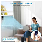 Condizionatore da Finestra Intelligente Acekool 6.000 BTU, Climatizzatore da Stanza Wi-Fi con Telecomando, Raffreddamento Silenzioso per Ambienti Fino a 23 Mq