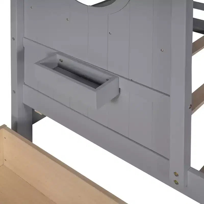 Letto a casetta in legno per bambini, piazza singola/matrimoniale, con 2 cassetti e ripiano portaoggetti - ModernLuxe