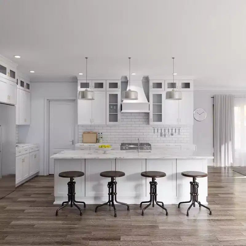 Pensile cieco da cucina con ante a shaker, finitura bianca, facile da montare, HOMLUX