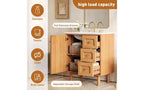 Mobile lavabo JVNOXK da 30 pollici, rustico e moderno, in ceramica, con 3 cassetti e 1 anta grande con chiusura ammortizzata, mobile contenitore, venatura del legno naturale