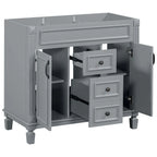 Mobile Bagno Moderno da 90cm con Lavabo Integrato e Specchiera, 2 Ante e 2 Cassetti