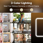 Tavolo da Trucco con Luci a LED, Specchio e Sgabello