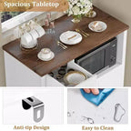 Mobiletto da cucina per microonde con contenitore, con 3 ante, 1 cassetto e ripiani regolabili, mobiletto dispensa