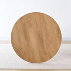 Tavolo da pranzo rotondo moderno con base a piedistallo con finitura effetto legno, tavolino da caffè piccolo per appartamento, sala da pranzo e salotto-Panipeachy