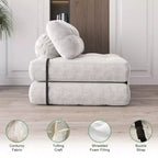 Divano Letto Futon Pieghevole in Velluto a Coste, Sedia Convertibile da Pavimento con Cuscino e Supporto per la Schiena