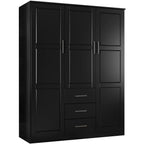 Palace Imports Armadio a 3 ante Cosmo 100% legno massello con ante in legno massello o a specchio