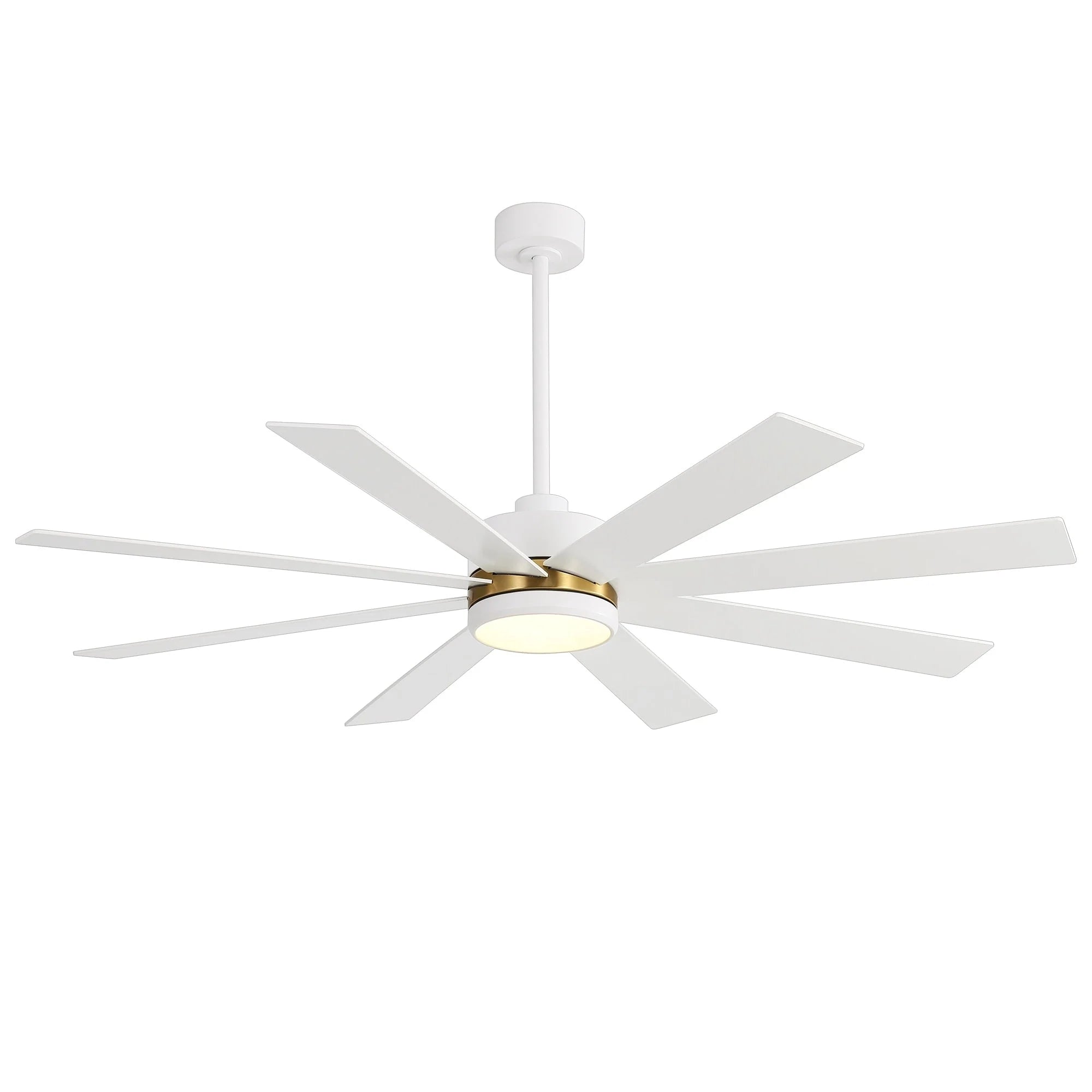 Ventilatore da soffitto nero da 65 pollici a 8 pale con luce LED e telecomando