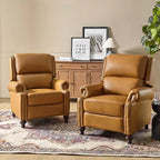 Set di 2 Poltrone Reclinabili Elisabete Moderne in Vera Pelle con Borchie Vintage per Salotto e Camera da Letto | ART OF LIVING DESIGNS