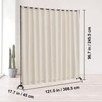 VEVOR Divisorio per Ambienti, Divisorio Portatile con Ruote e Supporto per Tenda, Paravento Autoportante per Ufficio, Beige