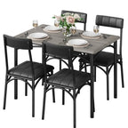 Set da pranzo rettangolare per 4 con sedie imbottite