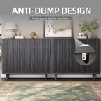 Acekool Scarpiera 46 con anta scanalata, mobiletto a 5 ripiani, panca rustica da ingresso per corridoio, 41.5A