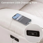 Divano reclinabile elettrico con caricabatterie wireless, luce di lettura, luce LED per soggiorno, similpelle, porta AC/USB, portabicchieri, nero
