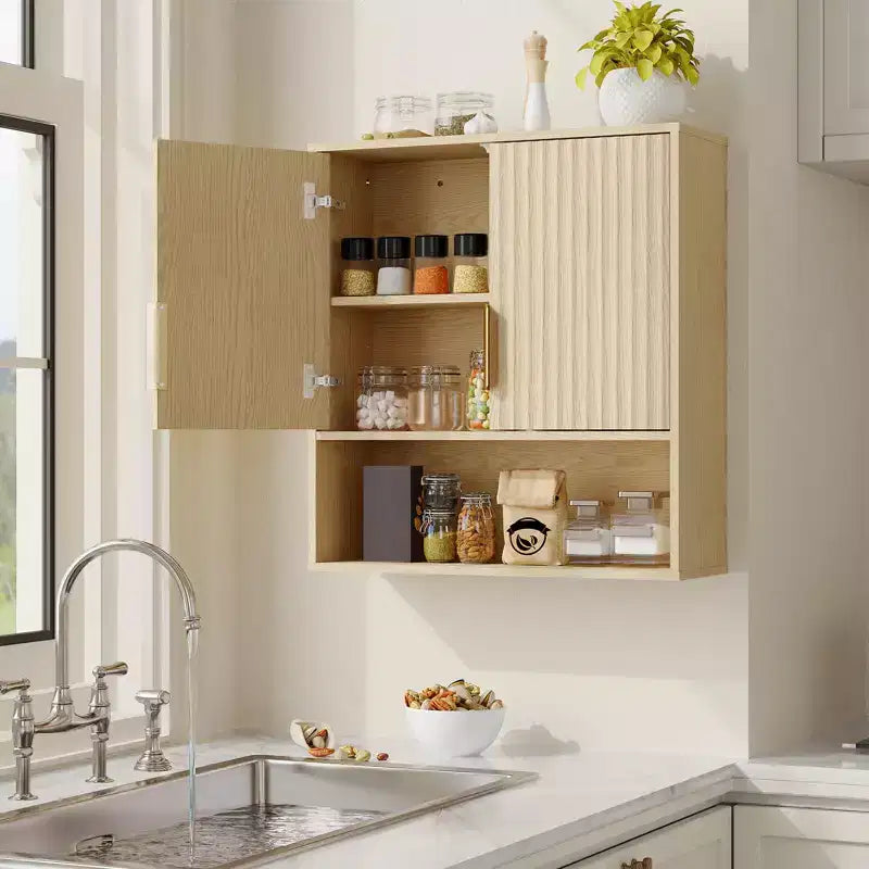 Armadietto da Parete per Bagno - Armadietto dei Medicinali con Ante a Scorrimento "Barn Doors" e Ripiano Regolabile - Armadietto da Parete 25x23.6x9 Pollici