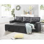 Divano componibile convertibile reversibile con letto estraibile, chaise longue con contenitore nascosto e gambe durevoli