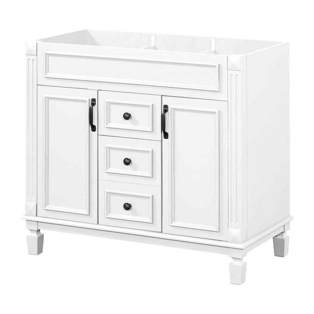 Mobile Bagno Moderno da 90cm con Lavabo Integrato e Specchiera, 2 Ante e 2 Cassetti