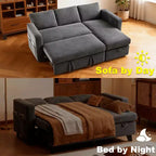 Dyonery Divano Letto Angolare 81, Divano Estraibile a L con Chaise Longue Reversibile con Contenitore, USB, Schienale Reclinabile