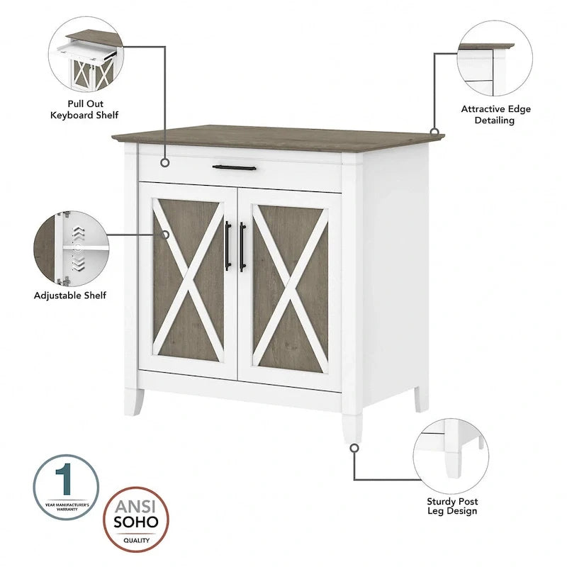 Scrittoio Key West con mobiletto di Bush Furniture