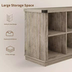 Libreria organizer a 8 cubi, libreria orizzontale rustica, libreria in legno da 62 pollici per ingresso, librerie lunghe e basse per soggiorno