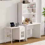 Scrivania per computer moderna Okak in legno per ufficio con scrivania/sedia e libreria, scrivania da scrittura con contenitore per ragazzi e studenti per studio, ufficio