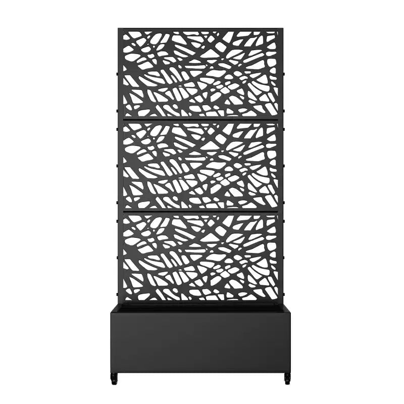 MAYEERTY Fioriera con traliccio in ferro nero Rete Stile 01 72x47x16in Set da 3 pezzi