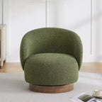 Poltrona a botte girevole imbottita Spruce&Spring con base in legno