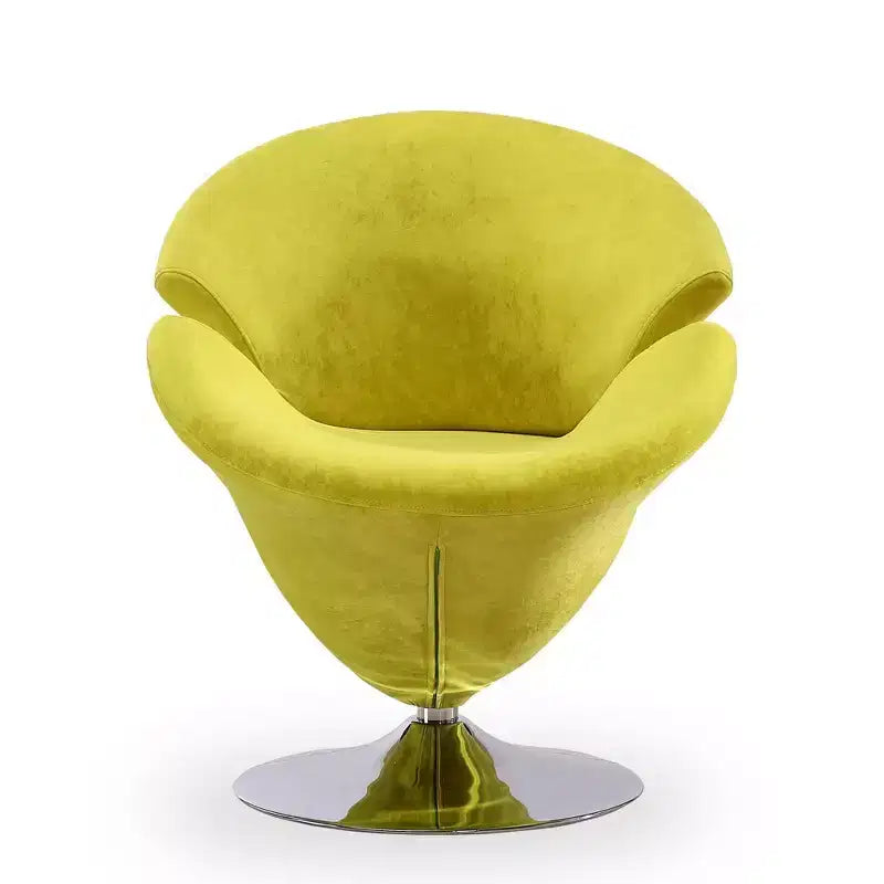 Manhattan Comfort Set di 4 Sedie Girevoli Tulip Arancione/Giallo: Rivestimento in Velluto, Nessun Montaggio Richiesto