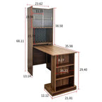GDFStudio Sinclair Tavolo da studio pieghevole moderno in legno 36 con contenitore