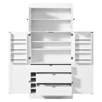Dispensa da cucina indipendente 77H, armadio contenitore in stile rustico con ripiani regolabili, ripiani sulla porta, cassetti e portabottiglie - ModernLuxe
