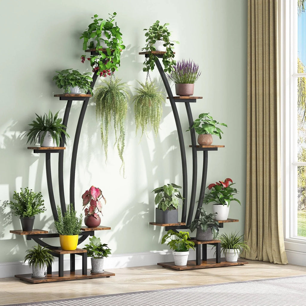 Fioriera Verticale per Piante da Interno a 6 Livelli per Giardino - Set da 2 Pezzi
