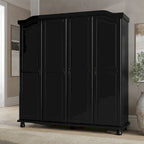 Palace Imports Armadio Kyle a 4 Ante in 100% Legno Massello con Ante in Legno Massello o a Specchio