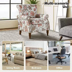Poltrona Araceli Tradizionale in Legno Imbottita Floreale con Schienale Alto e Borchie | ART OF LIVING DESIGNS