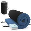 Materasso da campeggio in memory foam Costway con fondo antiscivolo e borsa da viaggio per dormire all'aperto grigio/blu