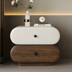 Comodino moderno bicolore con cassetti contenitori