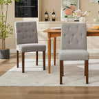Set di 6/4 sedie da pranzo Parsons con bottoni trapuntati - Sedie da cucina imbottite in tessuto con gambe in legno e sedili imbottiti - Mobili per soggiorno e cucina