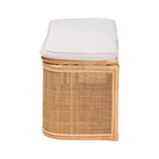 Panca contenitore in rattan naturale Bali & Pari Ishana Naturale/Bianco: Rivestimento in poliestere, telaio in compensato, nessun montaggio richiesto