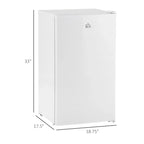 HOMCOM Mini Frigorifero con Congelatore da 90 Litri, Frigo Compatto a Porta Singola con Termostato Regolabile per Camera da Letto