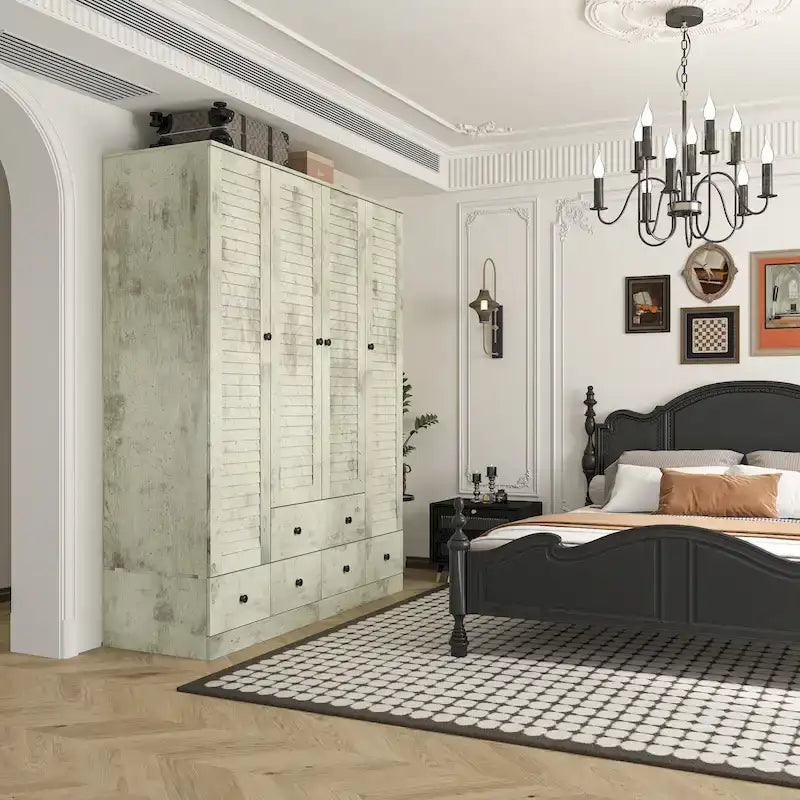 Armadio guardaroba cabina armadio 59W grande armadio indipendente bianco