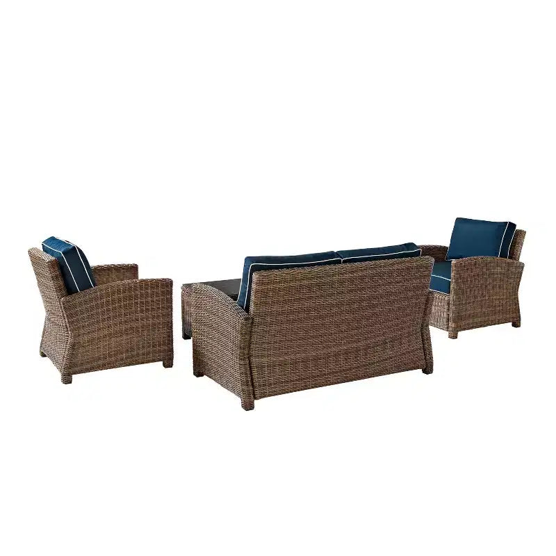 Set conversazione da esterno in vimini Bradenton 4 pezzi - Crosley