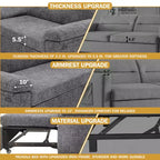 Dyonery Divano Letto Convertibile 3-in-1, Divano Letto Estraibile con Schienale Regolabile