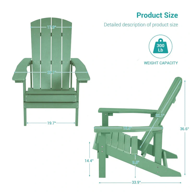 Bonosuki Sedie Adirondack da Esterno in Legno Resistente alle Intemperie - Set da 4
