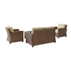 Set conversazione da esterno in vimini Bradenton 4 pezzi - Crosley