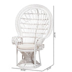 Sedia Kallima Pavone in Rattan Naturale Bianco Bohemien Moderno