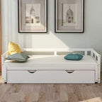 Divano Letto Estensibile con Letto Estraibile, Divano Letto in Legno con Letto Estraibile