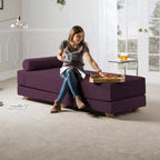Divano letto / Letto estraibile queen-size - Microvelluto