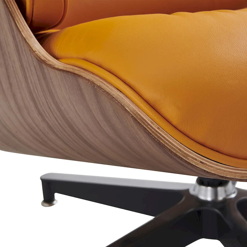 Poltrona reclinabile Mid-Century Modern in pelle